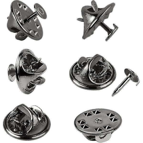 120 Par Butterfly Clutch Tie Tacks Nålbag Compatible med 8mm Lange Blanke Pins til Håndværk (sølv) Db Black