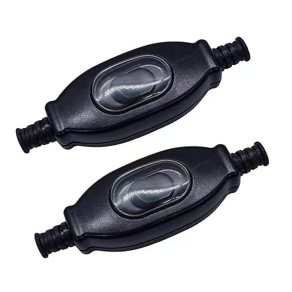 2 stk. Vanntett Inline Rocker-bryter Ledningsbryter 250v Utendørs Inline-bryter Inline Trykknappbryter for Lamper Elektriske Apparater Transformatorer