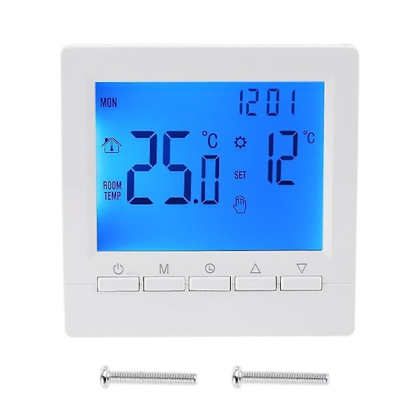 Digital Termostat Programmerbar Gasskjele Varme Temperaturregulator Intelligent Termostat Romtemperaturkontroller Energisparing Te [Db] Blue Backlight