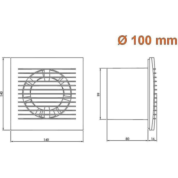 Db 100mm Extractor Fan With Cable - Silent Wall Mounted Air Extractor For Kitchen, Bathroom, Home, And Toilet - Efficient Ventilation Solution