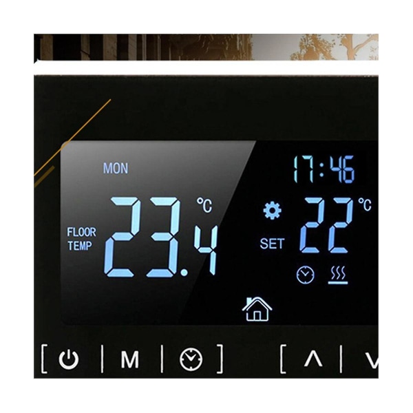 Lcd-kosketusnäytön termostaatti ohjelmoitava sähköinen lattialämmitysjärjestelmä Termoregulaattori Ac 85-250v(wh