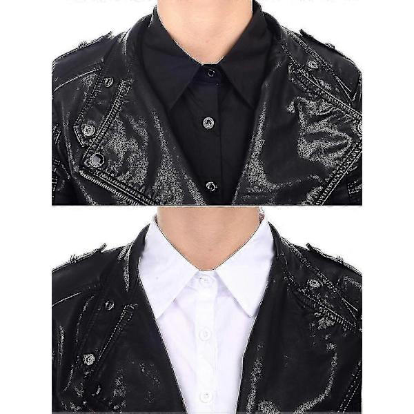 2 kpl Irtokaulus, Irrotettava Puserokaulus, Puolipaita, Vääri Kaulus Naisille, DB 1 Black and 1 White