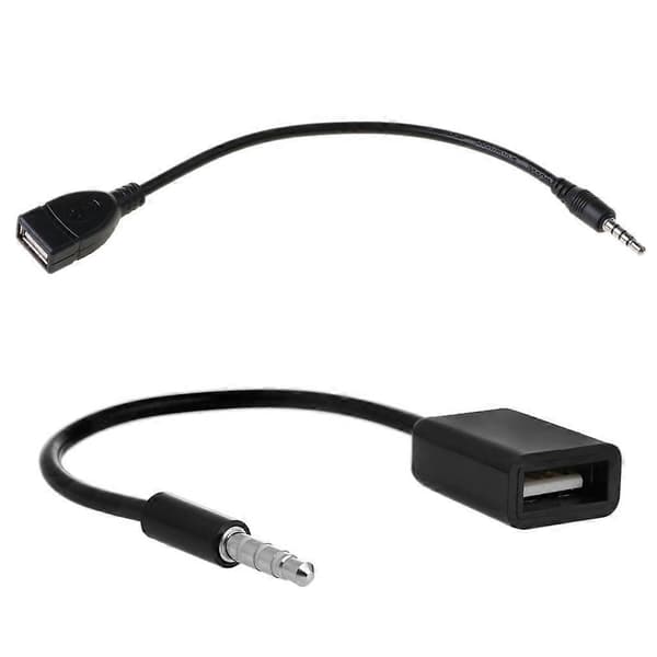 Bærbart 3,5 mm til USB konverterkabel tilsluttes bilens AUX-interface [db]