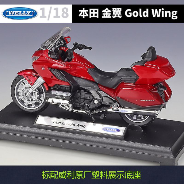 1:18 Honda Gold Wing Gjutna fordon Samlarobjekt Hobby Motorcykelmodell Leksaker db Honda Gold Wing