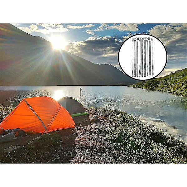 Db Jordspyd, Haveklammer Armeringsstålspyd Galvaniseret Stål U-Kroge Heavy Duty Jord