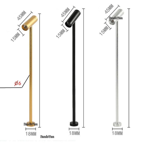 Jwl Dimbar LED-spotlight Smykkeutstillingslampe 20/30/35cm Postlampe Telefonbutikk Utstillingsvindu Skrivebordslamper Roterbar 220v Stående Lampe [DB] Gold 30CM 6000K