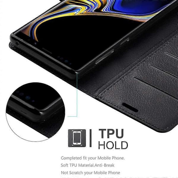 Galaxy NOTE 9 Skal - Skyddsfodral med kortfack och stativfunktion [DB] PHANTOM BLACK Galaxy NOTE 9