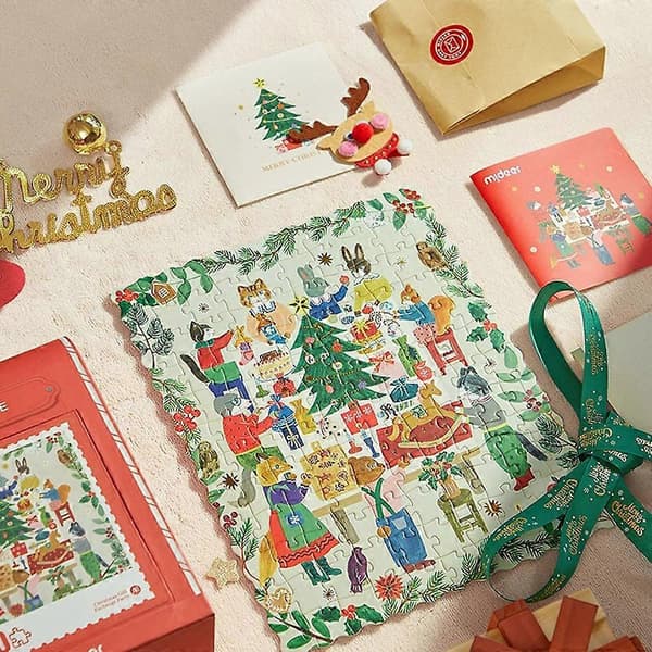 120 st julklappslåda tecknad pusselleksak för barn julklappar för barn [DB] Mailbox Gift Box