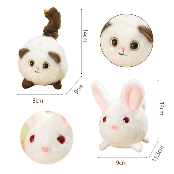 Sarjakuva heiluttava häntä kissa pehmolelu Ei paristoa Pehmeä täytetty pehmolelu lapsille [DB] White Rabbit
