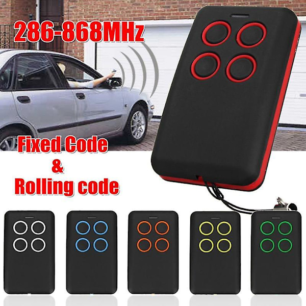 Universal 4-knapps 286-868MHz Passer for faste rullende koder Garasjeport Fjernkontroll db Red