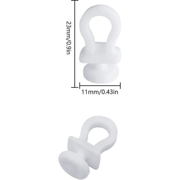 100 stk gardinkroker for skinner, 10mm gardinglidere, hvite plastgardinruller