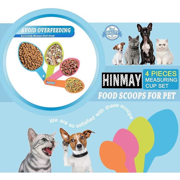 Måleskeer til kæledyrsfoder, plastikmålebægre sæt til hunde, katte og fuglefoder (tilfældig farve) db