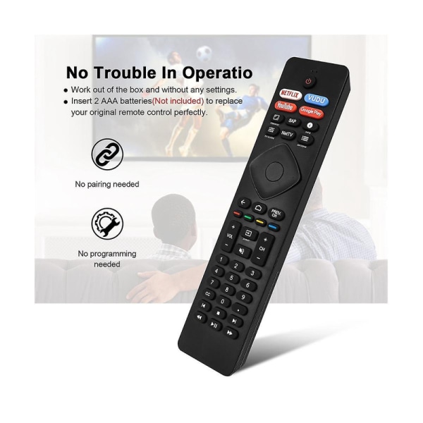 Ersätt Nh800up Rf402a-v14 Fjärrkontroll för Android 4k Ultra Hd Smart Led Tv 43pfl5766/f7 50pfl5704/f7 55 [DB] Black