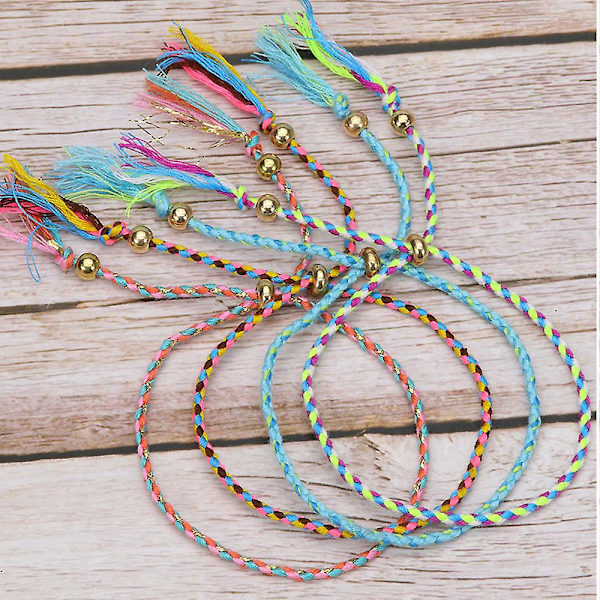 10 flettede armbånd til tenåringsjenter, justerbart jenteflettet armbånd i vennskap for kvinner, smykker til menn (stil 3)