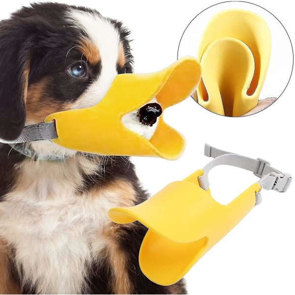 Antibitt-munnkurv, søt silikon-andmunnform til hundemunndeksel med justerbare stropper