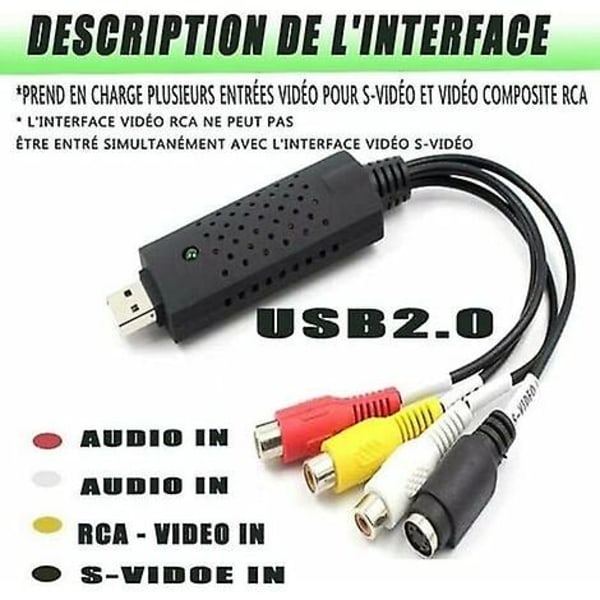 Videon sieppaus Audio Video USB 2.0 Digital VHS Converter Video Capture Capture Box from [DB]