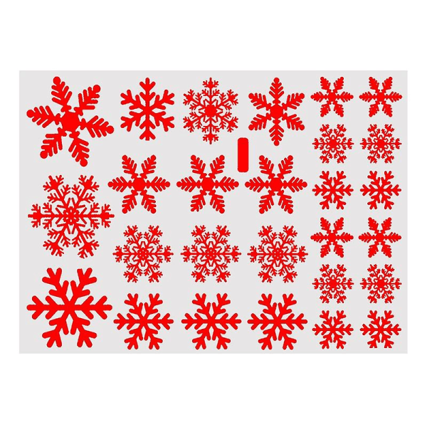 Fönsterdekaler Snöflingamönster Självhäftande Pvc Vattentät väggbakgrundsdekaler för hem Red