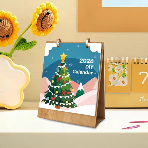 2026 Kalender - Illustreret jule-tema skrivebordskalender (DB)