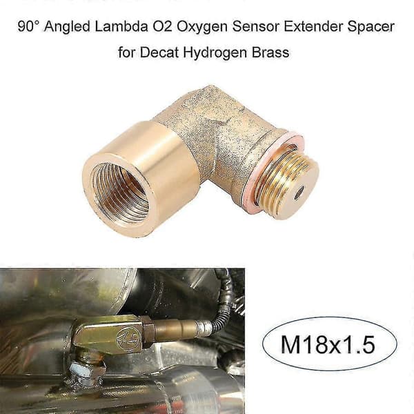 90 Graders Vinklet Lambda O2 Ilt Sensor Forlænger Spacer Til Decat Hydrogen Messing M18x1.5 [db]