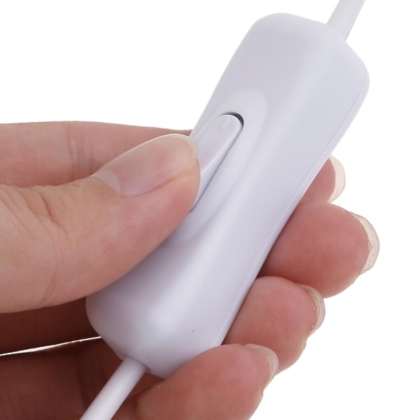 Høyhastighets hvit Type-c USB-kabel med av/på-bryter for telefoner og nettbrett [DB] 2m