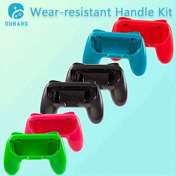 OUBANG 2 kpl kahvat yhteensopivat N-Switch Joypadin kanssa, kulutuskestävä kahvapaketti yhteensopiva Switch Joypad -ohjainten kanssa{db} Bule + Red