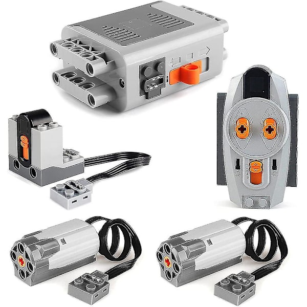 5 stk. Power Function Motoriserede Klodser Power Kit 2 Medium Motorer, 1 Batterikasse, 1 IR Fjernbetjening, 1 [DB]