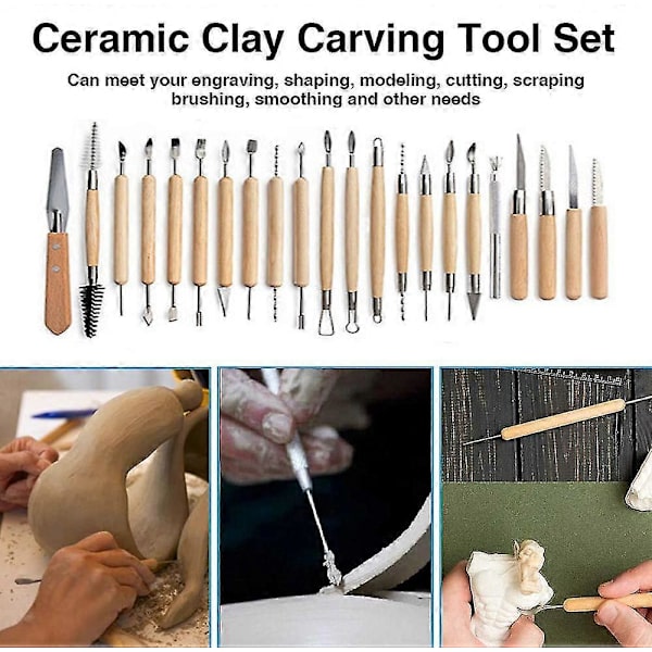 45 stk Polymer Clay Værktøjer Modellering Ler Skulptur Værktøjer Sæt Til Keramik Skulptur Træ Dotting Værktøjer DB 36PCS
