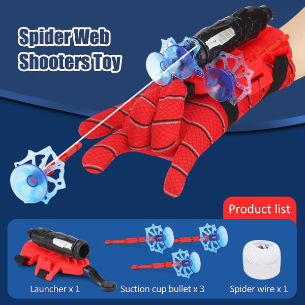 Spider Web Shooters Leksakshjälte Cosplay Silk Launcher Bracers För Barns Pedagogiska Leksaker Present db 3 Shells