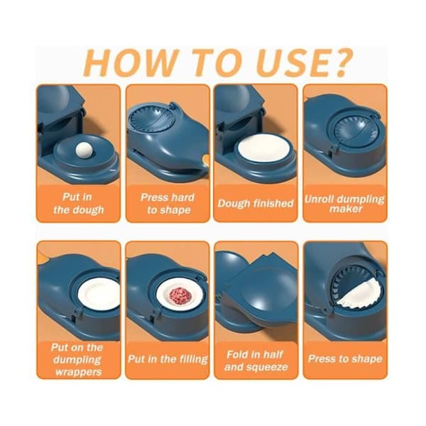 Ravioliform - 2-i-1 - Dumpling Maker - Plast - Blå[DB]