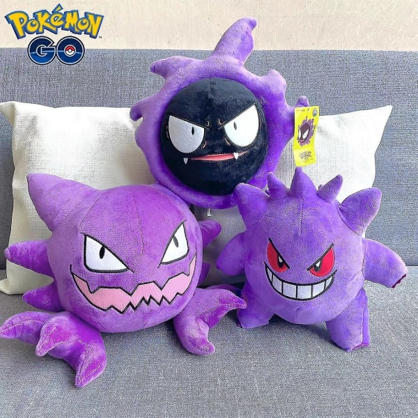 25-30cm Kawaii Spøgelse  Gastly Haunter Gengar Plys Legetøj Udstoppet Anime Dekoration Blød Dukke Tegneserie Sofa Pude Sød Gave Til Barn [DB] Gastly