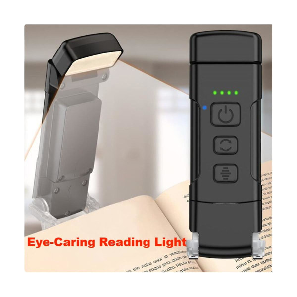 Bokljus Med Timer USB Uppladdningsbart läsljus Klämlampa Läslampa Bokmärke Nattljus Bok La