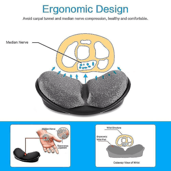 Musmatta med handledsstöd i memory foam och tangentbords handledsstöd #yg db