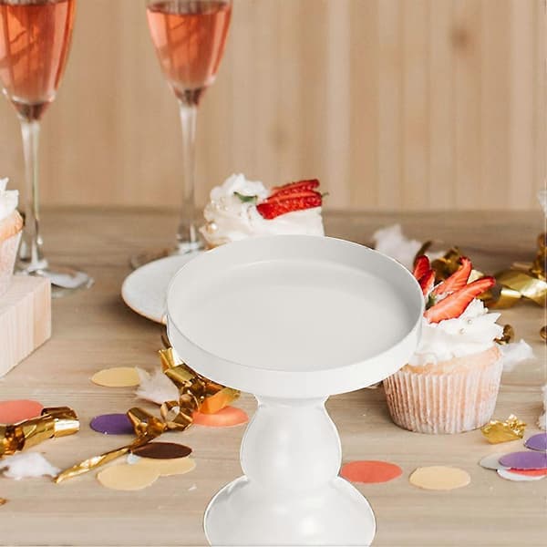 Fruktserveringsbrett for hjemmebruk 4 stk hvit jernlegering kake- og snackstativ [DB]