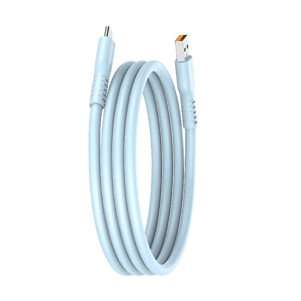 1m USB til Type-C 6A Hurtiglading Ledning Candy Farge Silikon Datakabel db Pink Style A
