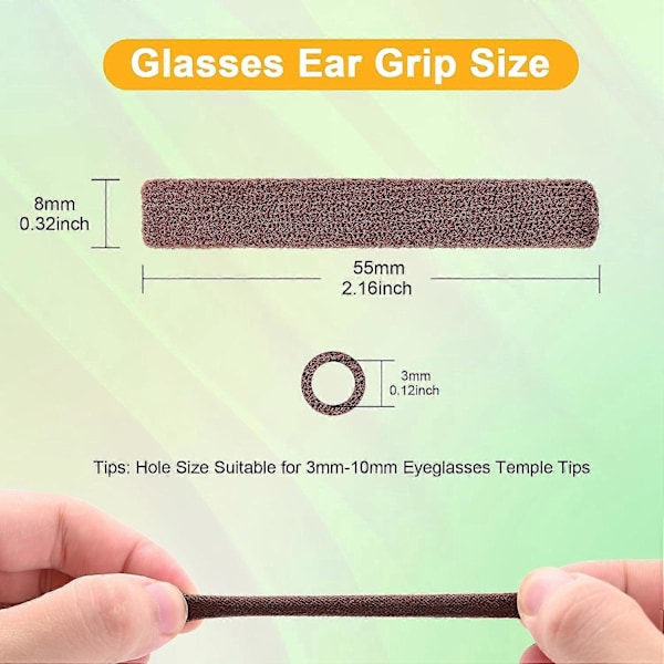 3 Par Bløde Strikkede Bomuldsstof Brille Stangspidser Ærmeholder, Anti-Slip Elastiske Komfort Brilleholdere Puder til Briller [DB] 3colors