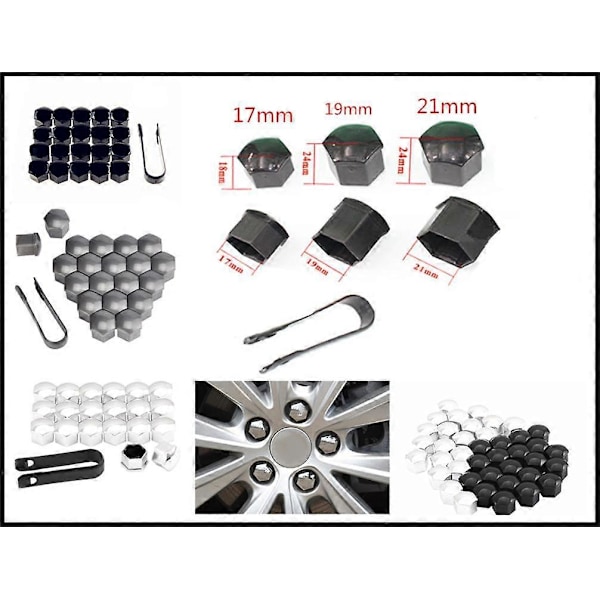 17 19 21MM auton lisävarusteet pyöränsuojuksen ruuvin suojamutteri pölytiivis Volvo V60 S60 XC60 XC40 360c V90 V40 [DB] 19mm-gray-20pcs