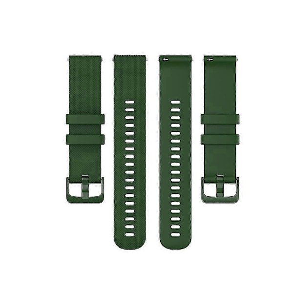 För Garmin Vivoactive 4 22mm Silikon Armband [db] Dark Green