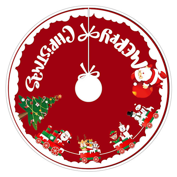 Julgransskjort - Tomte - Festlig Juldekoration, Polyester, Perfekt för Hem & Fest Red 100cm*100cm/1pcs