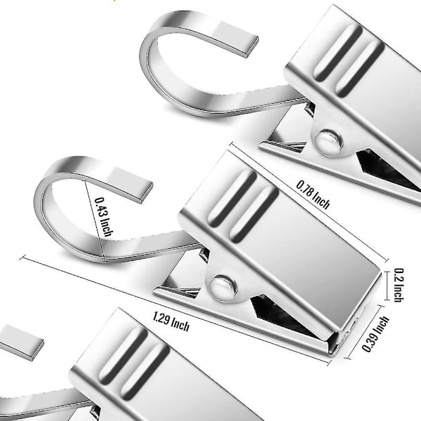 2024 - 10-pack gardinklämmor, rostfritt stål stark festtrådsljus hållare {DB}