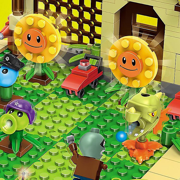 2 Stilarter Plants Vs Zombies Sæt Anime Have Maze Struck Spil Byggeklodser Mursten Kompatibel Gave [DB] As the picture