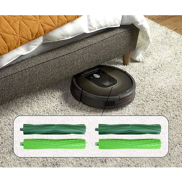 Børstetilbehør til Irobot Roomba I7 I7 Plus I3 I3+ I4 I4+ I6 I6+ I8 I8+ J7 J7+ E5 E6 E7 Støvsuger, reservedeler med 4 gummibørster