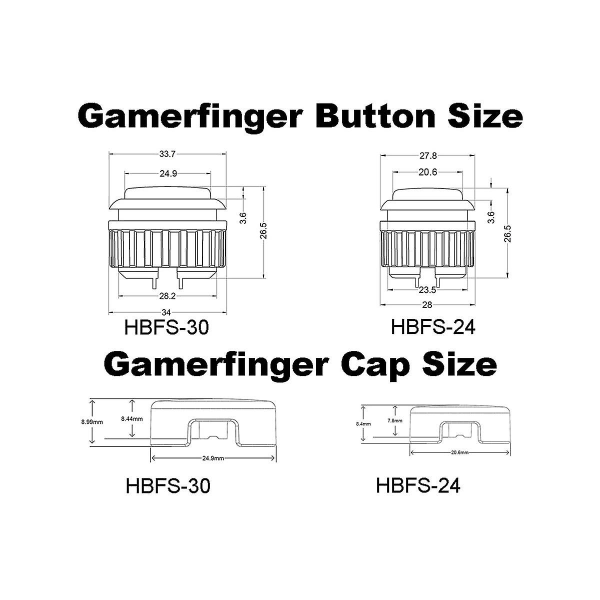 12 st ersättningsknappar för Gamerfinger mekanisk tryckknapp för Cherry Mx-brytare lock 20,2 mm B