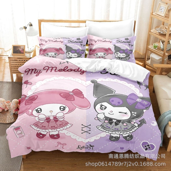 Kuromi Cartoon 3d Printed Bedding Set Duvet Cover Quilt Cover Pillowcase Kids Gift#8  [dB}