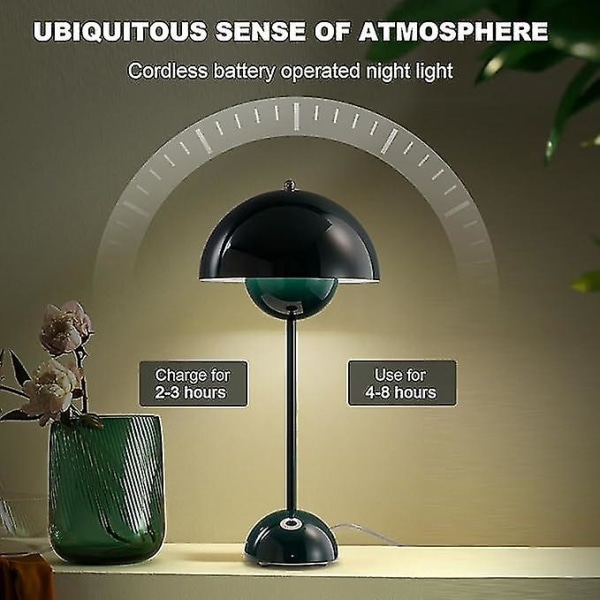 Led Blomsterpot Bordlampe, Moderne Macaron Lampe, Dæmpbar Bordlampe Med 3 Farger [DB] Green