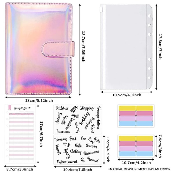 Budget Binder Set - Budget Binder Med Kontantkuverter, Kontant Organizer Binder Kontantkuverter Til Bud