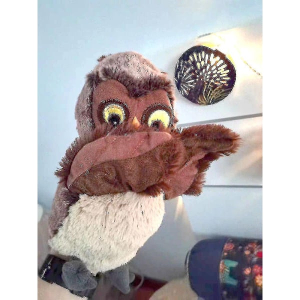 Kawaii tecknad djur uggla plysch handdocka barnleksak db