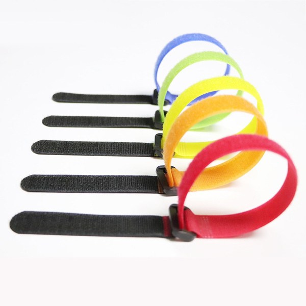 10 st Fästrem med D-ring Spänne Organisera Nylon Bakåt Design Kabelrem för Dator Blue