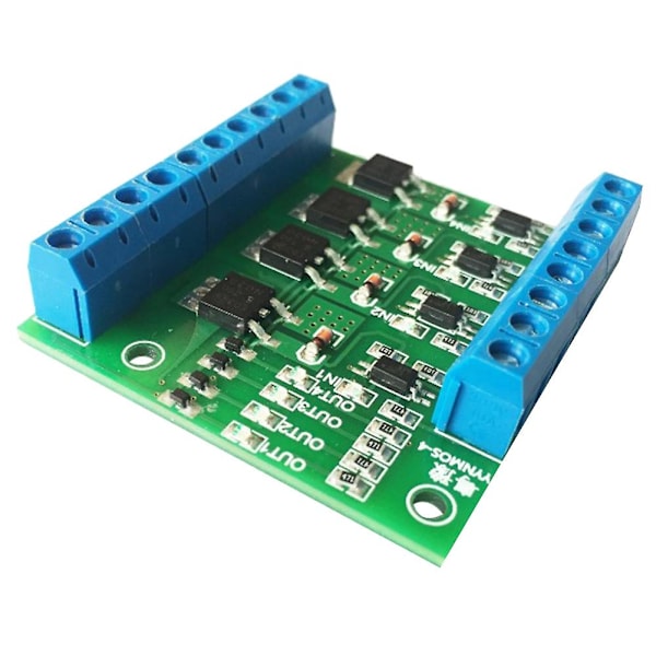 4-kanals Mos Plc-förstärkarkortdrivrutinmodul Pwm 3-20v till 3,7-27v Dc 10a-kortdrivrutin 4-kanals