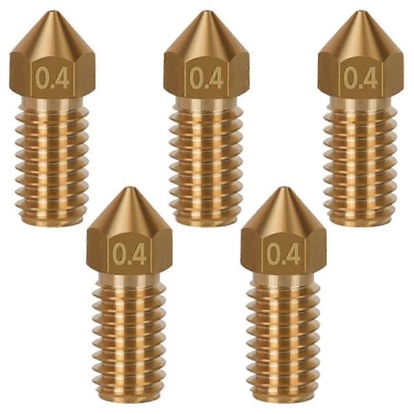 5 st 3D-skrivarmunstycken i mässing, gradfria, kompakta, hållbara 0,4 mm, passar AnkerMake [DB]