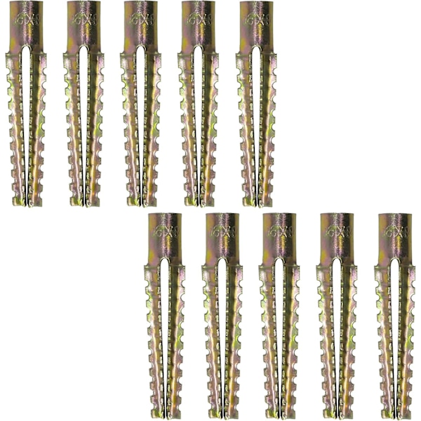 10x Metalliset laajennustulpat - 8x60mm - Kiinnitykseen betoniin, kevytbetoniin, laattalaastiin